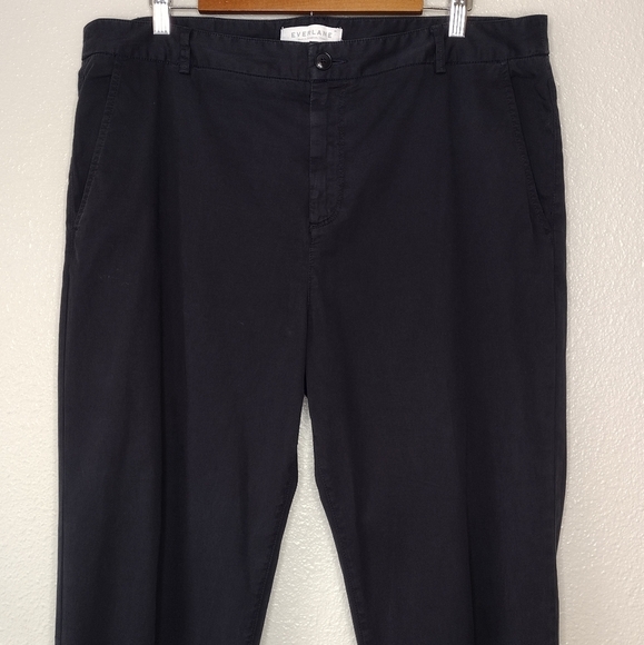 Everlane Men's Black Cotton Blend Flat Front Casual Chino Dress Pants Sz 38 - Picture 4 of 16
